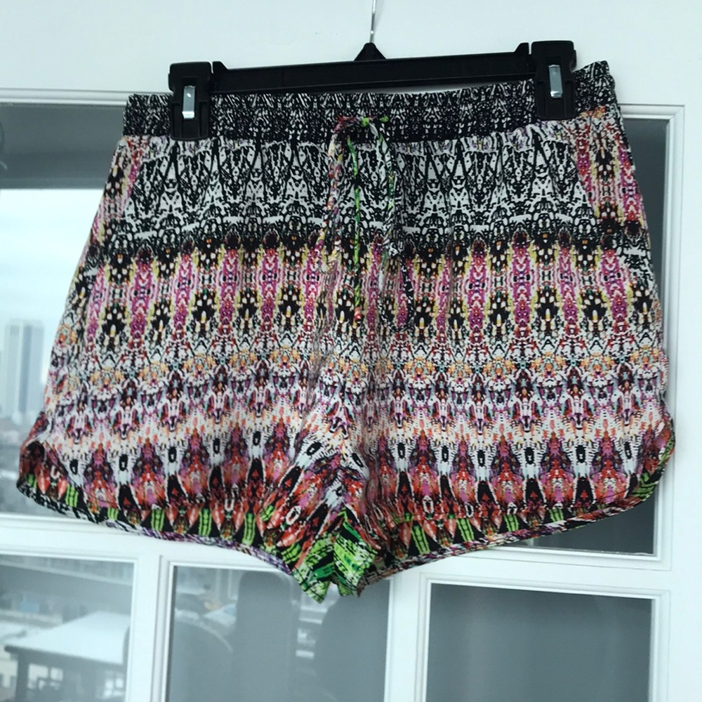 Cusp colorful patterned 100% silk shorts